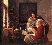 Jan Vermeer Girl Interrupted at Her Music china oil painting reproduction